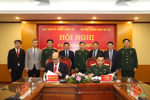 Học viện Kỹ thuật Quân sự và Đại học Bách khoa Hà Nội ký kết biên bản ghi nhớ hợp tác